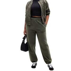 Athleta Forever Fleece High Rise Jogger Mountain Olive S